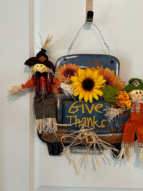 Blue Truck Harvest - Fall Door Decoration