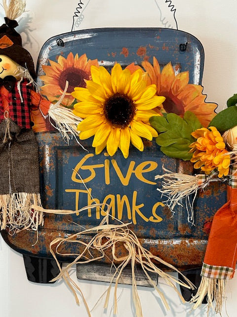 Blue Truck Harvest - Fall Door Decoration