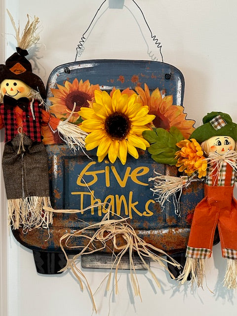 Blue Truck Harvest - Fall Door Decoration