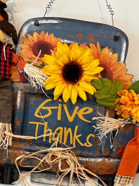 Blue Truck Harvest - Fall Door Decoration
