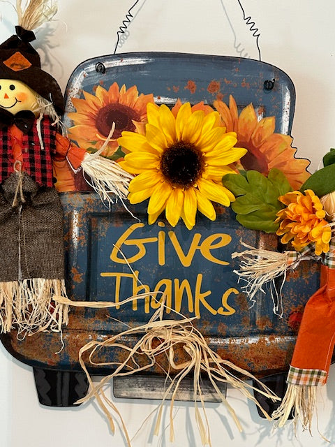 Blue Truck Harvest - Fall Door Decoration