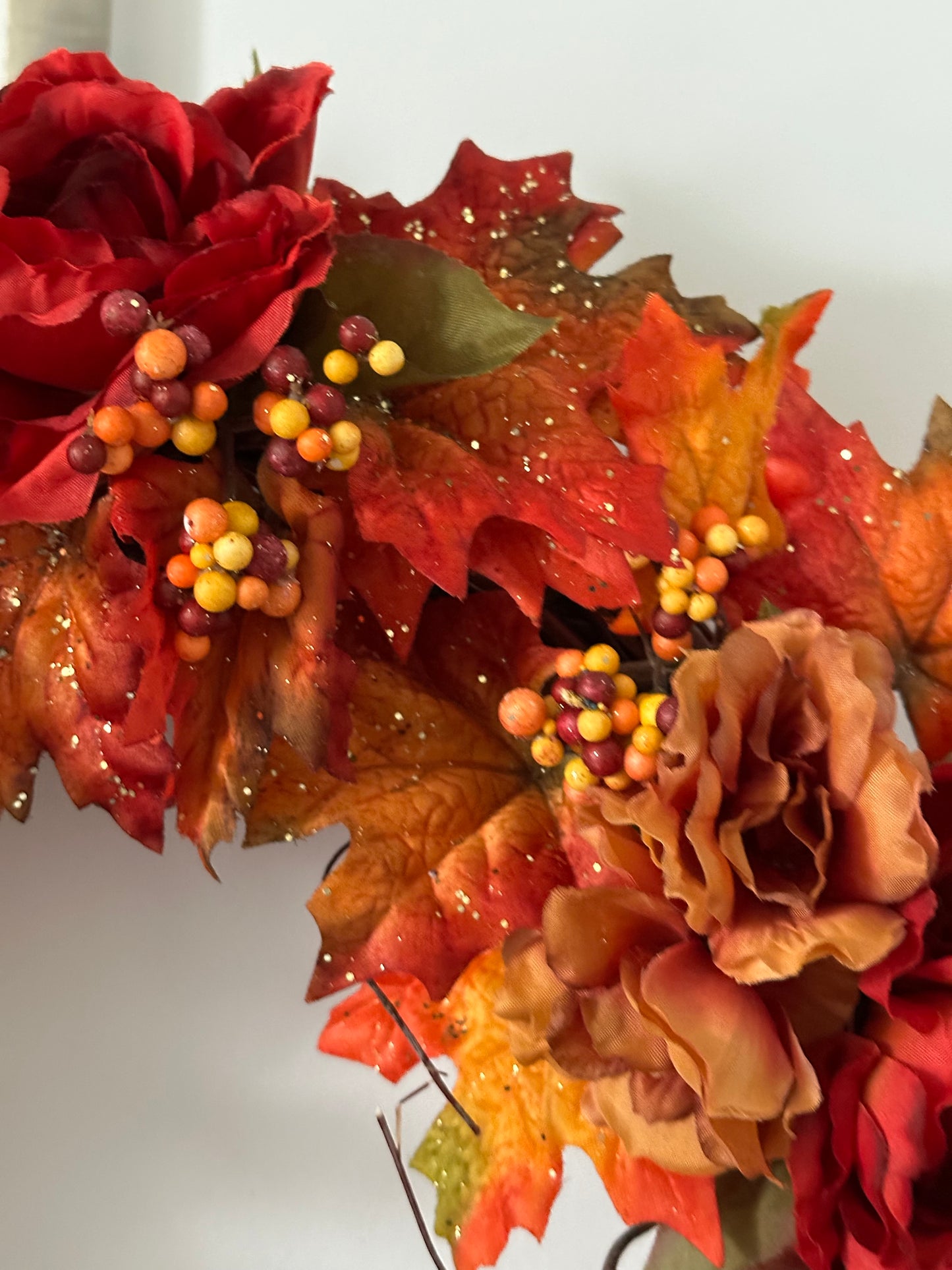 Fall Bright Colors Sunflower, Peony, and Rose (18" Wreath)