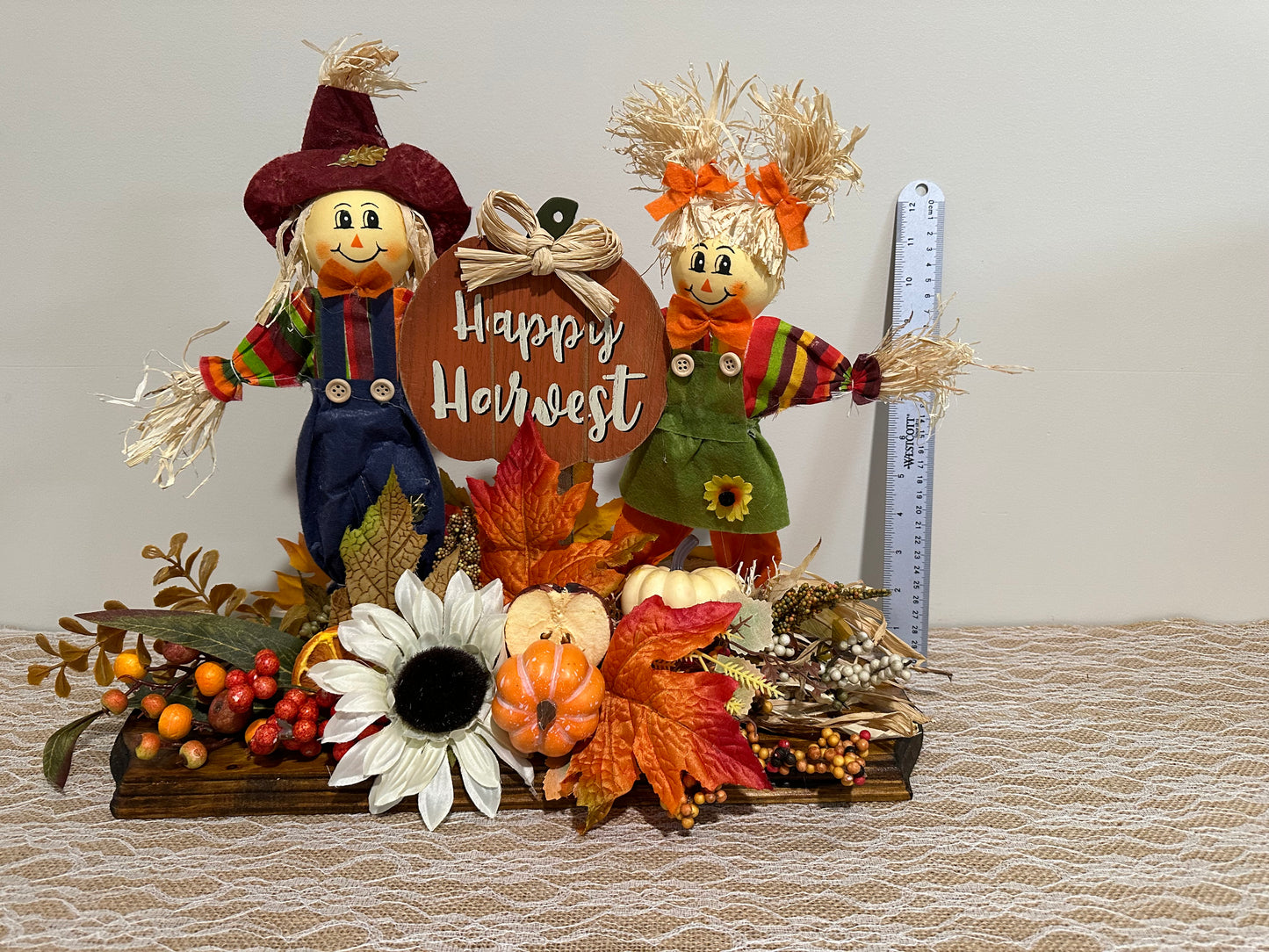 z. Festive Happy Harvest White Sunflower Medium Platform