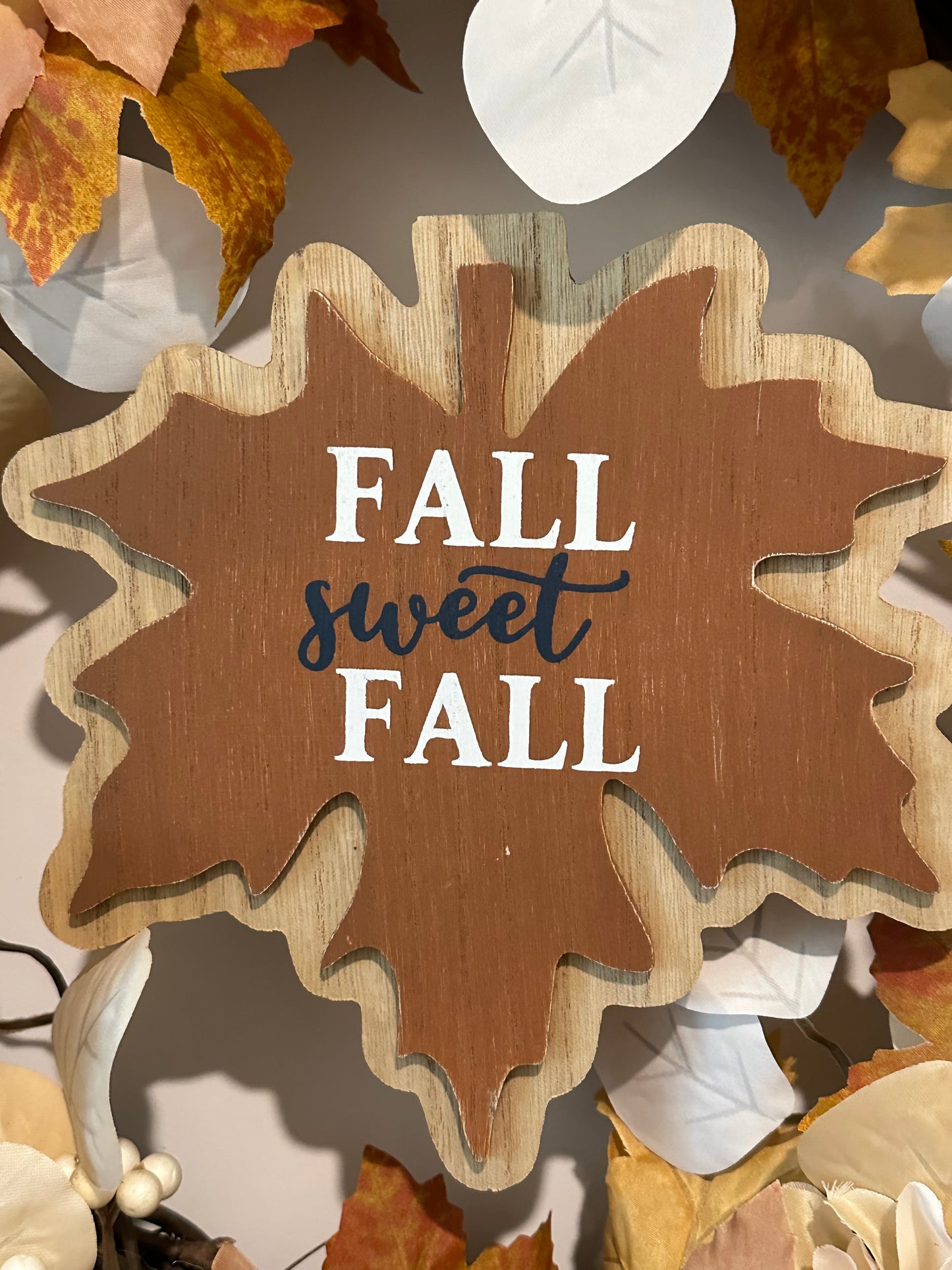 Fall, Floral, Brown Pumpkin & Gold Berries - (18" Wreath) Fall Sweet Fall