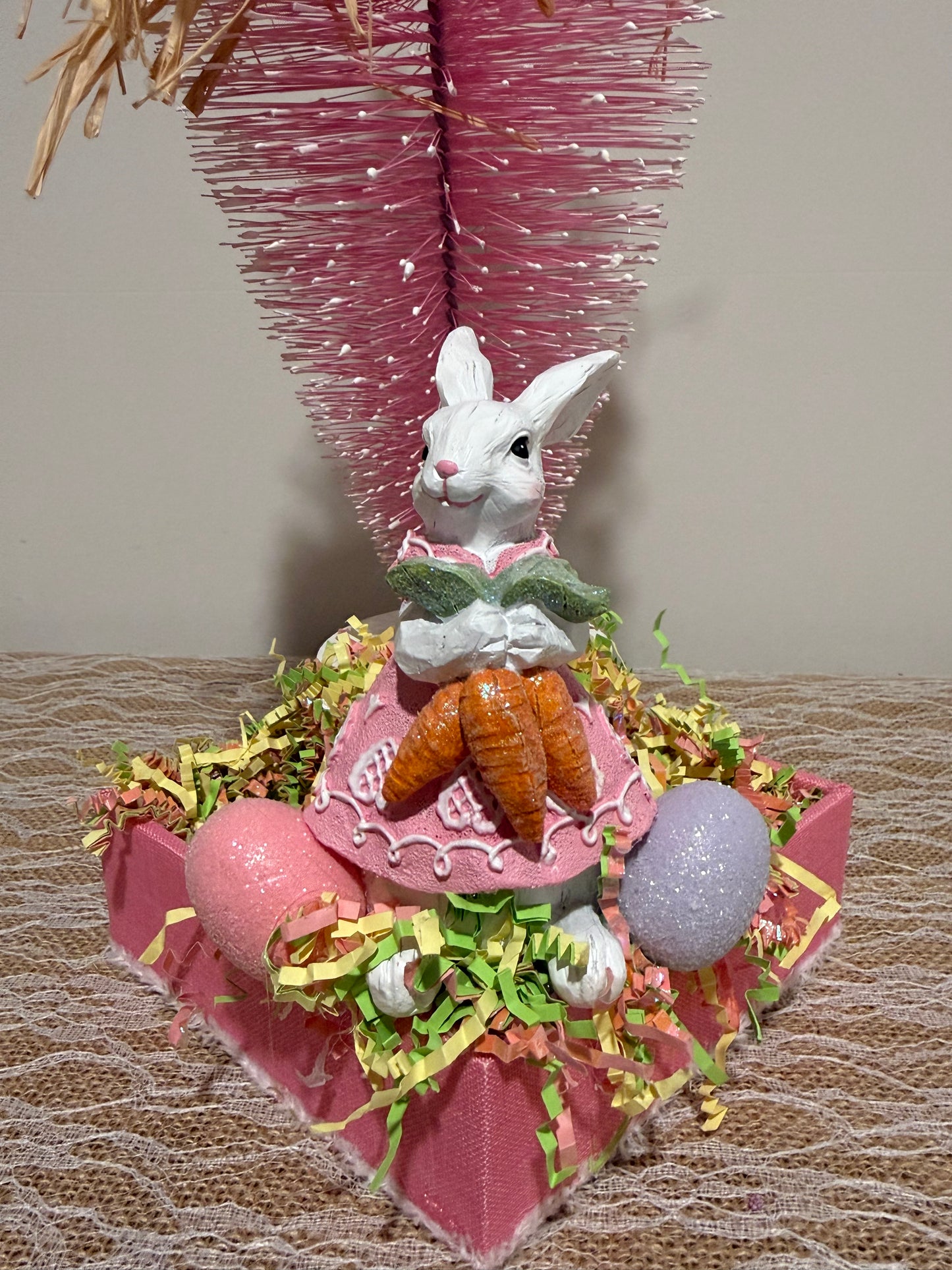 a. EASTER: Easter Decor - Adorable Easter Bunny Treat Holder – Pink Carrot