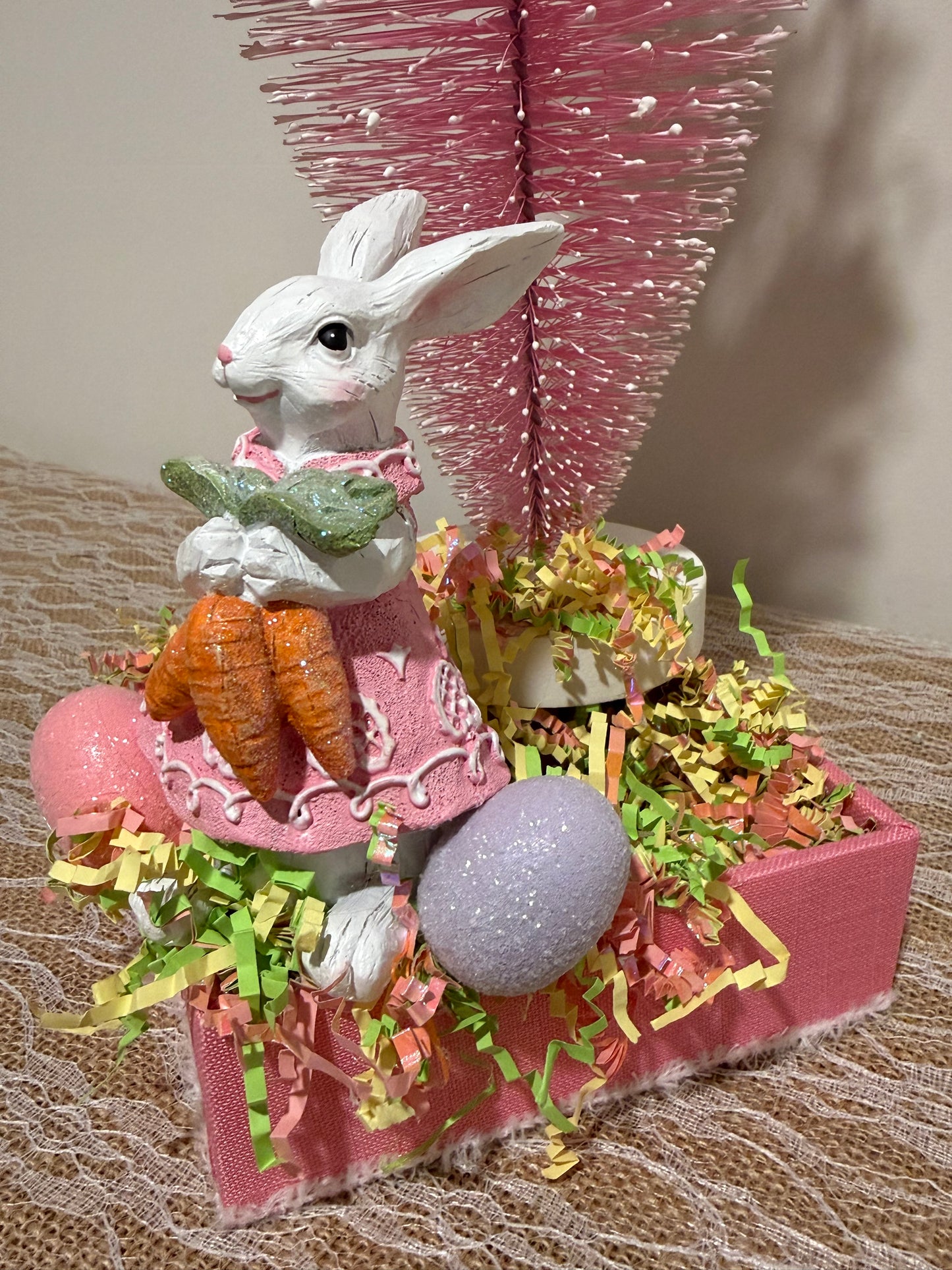 a. EASTER: Easter Decor - Adorable Easter Bunny Treat Holder – Pink Carrot