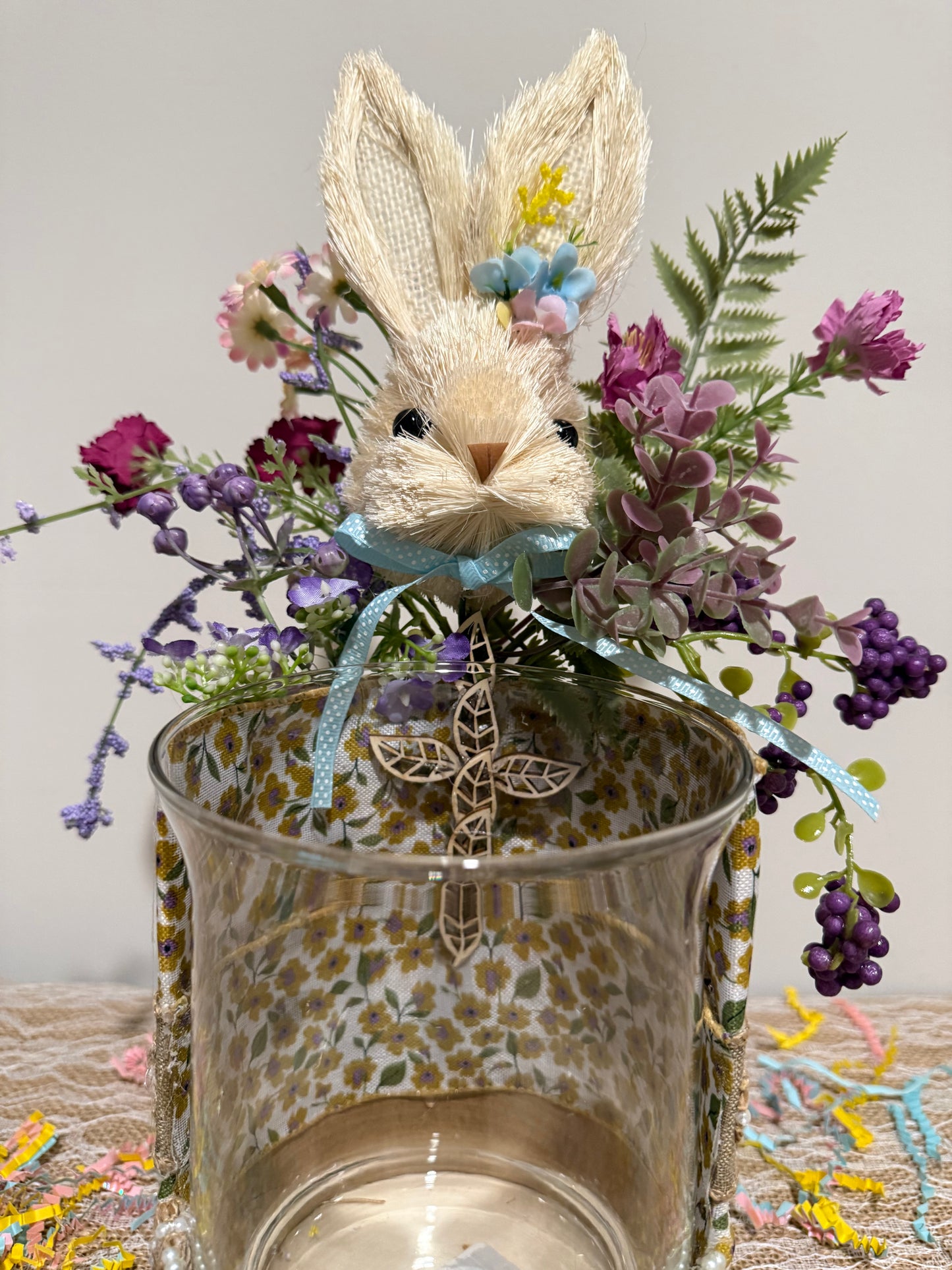 a. EASTER: Easter Decor - Adorable Easter Bunny Treat Holder – Cream Color Bunny