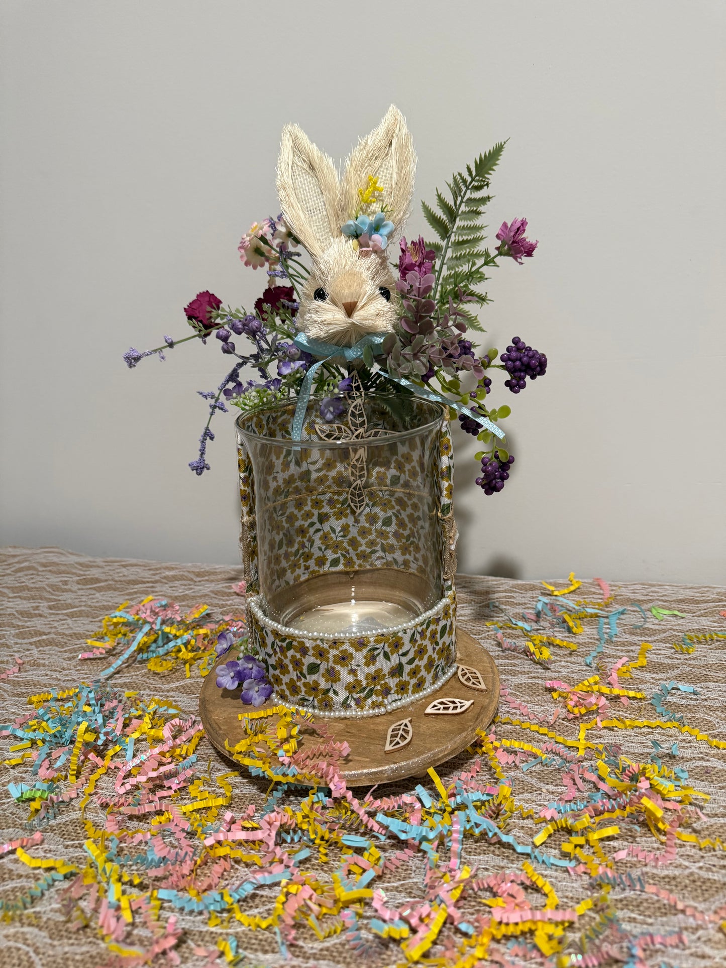 a. EASTER: Easter Decor - Adorable Easter Bunny Treat Holder – Cream Color Bunny