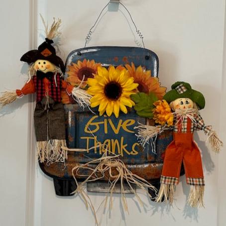 Blue Truck Harvest - Fall Door Decoration