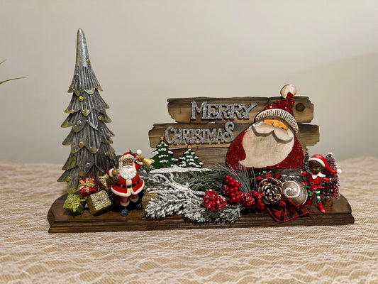 Christmas Tabletop - Santa Claus, Elf, and Gift Decor - Merry Christmas 1A