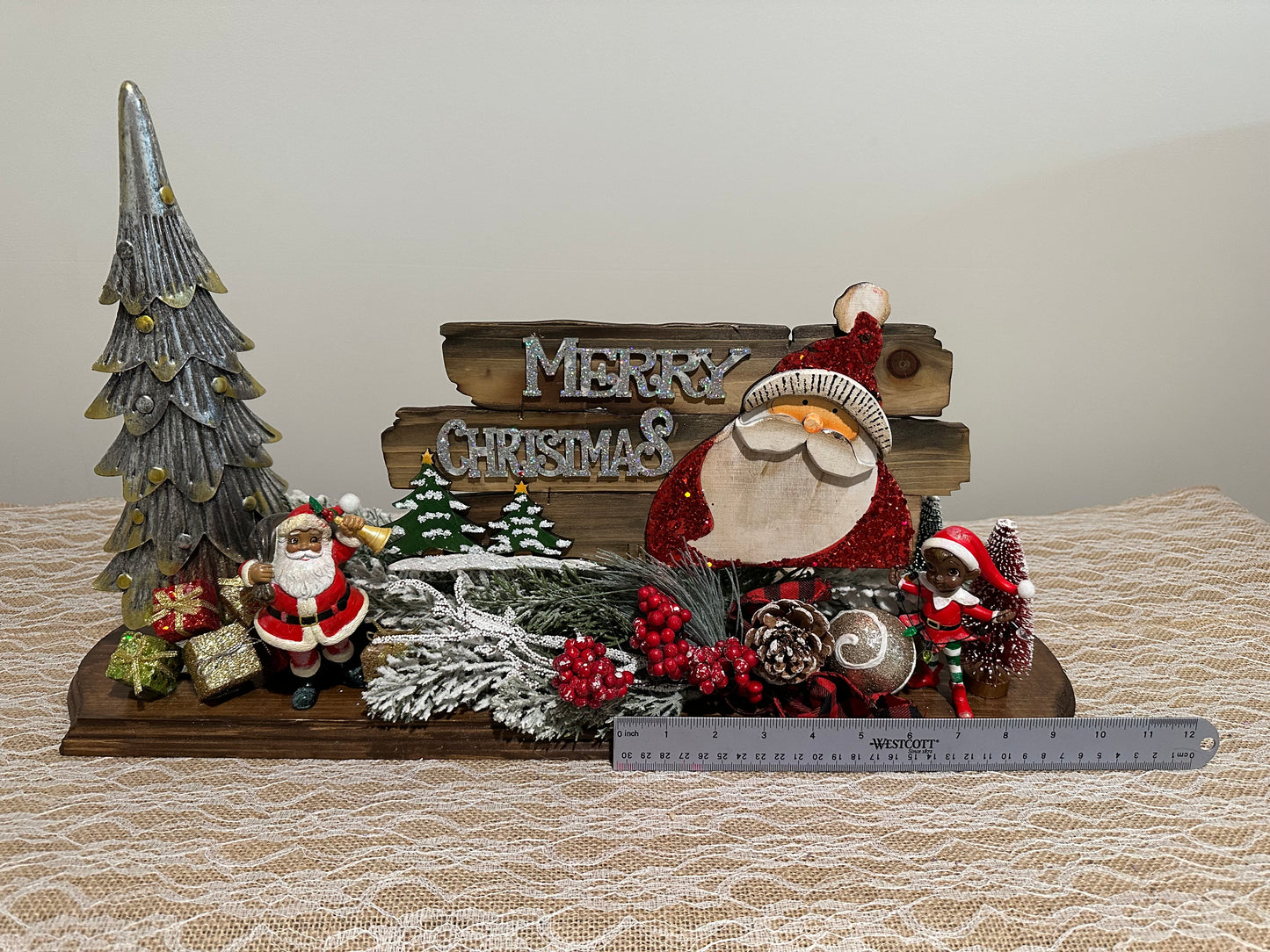 Christmas Tabletop - Santa Claus, Elf, and Gift Decor - Merry Christmas 1A