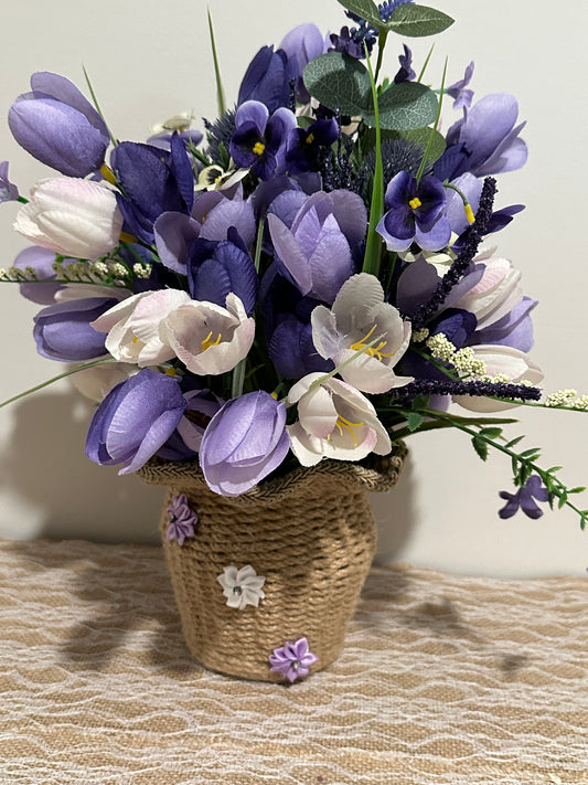 Purple and Ivory Tulips