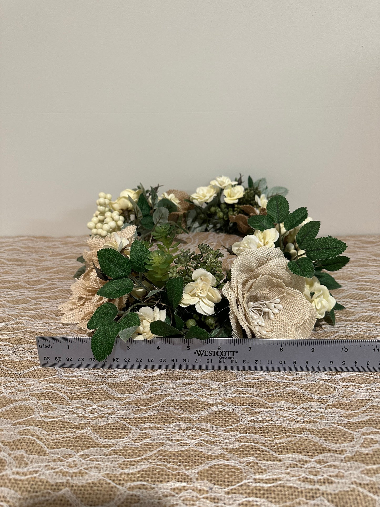 Burlap, White Flowers and Berries (Weddings)