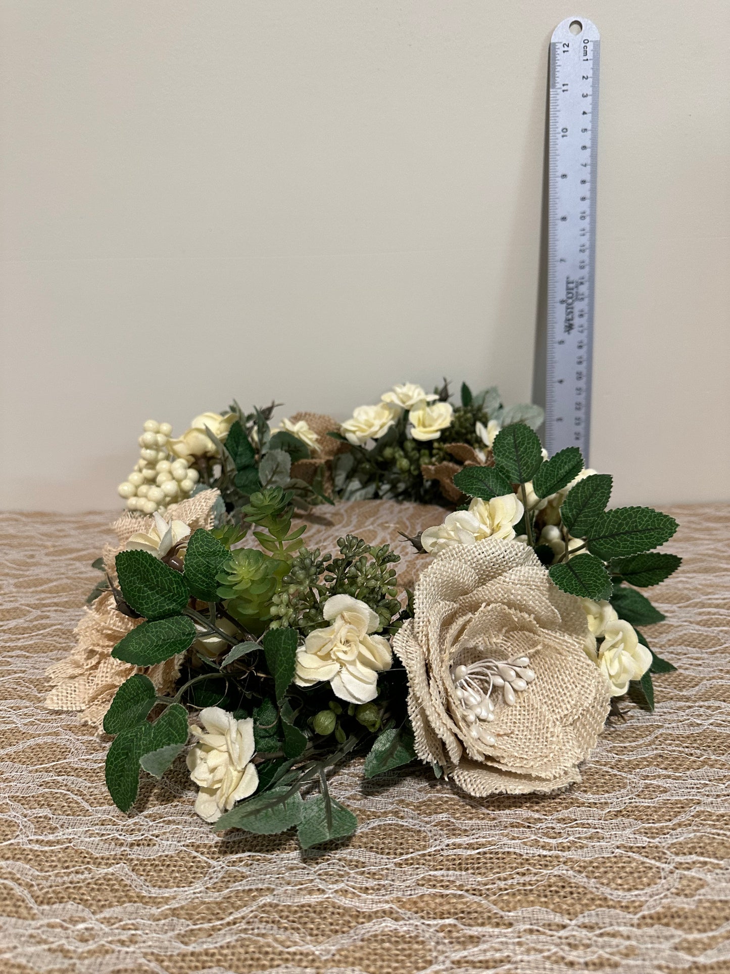 Burlap, White Flowers and Berries (Weddings)